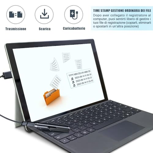 Detalle de Penna Registratore Vocale 64GB HD by H+Y — Registrazione discreta e affidabile per conferenze e interviste