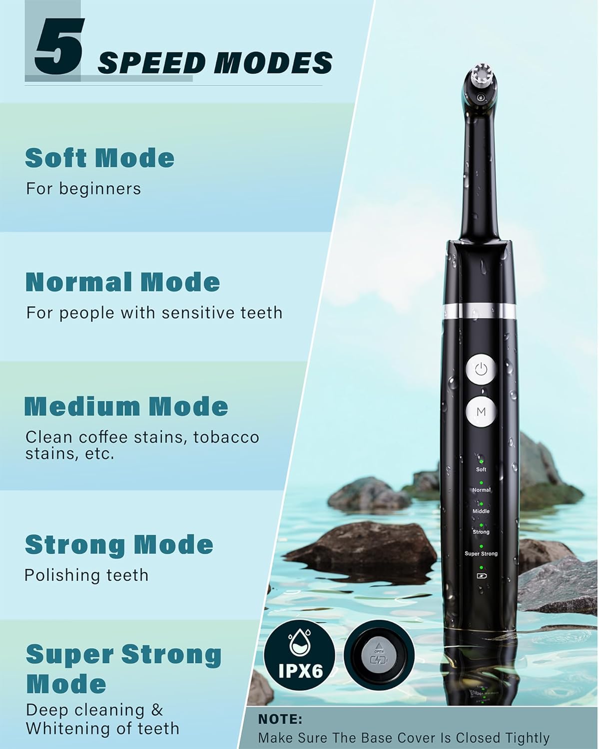 Thumbnail 3 de Tooth Polisher: Rechargeable Tooth Whitening Kit with 5 Brush Heads and LED Light