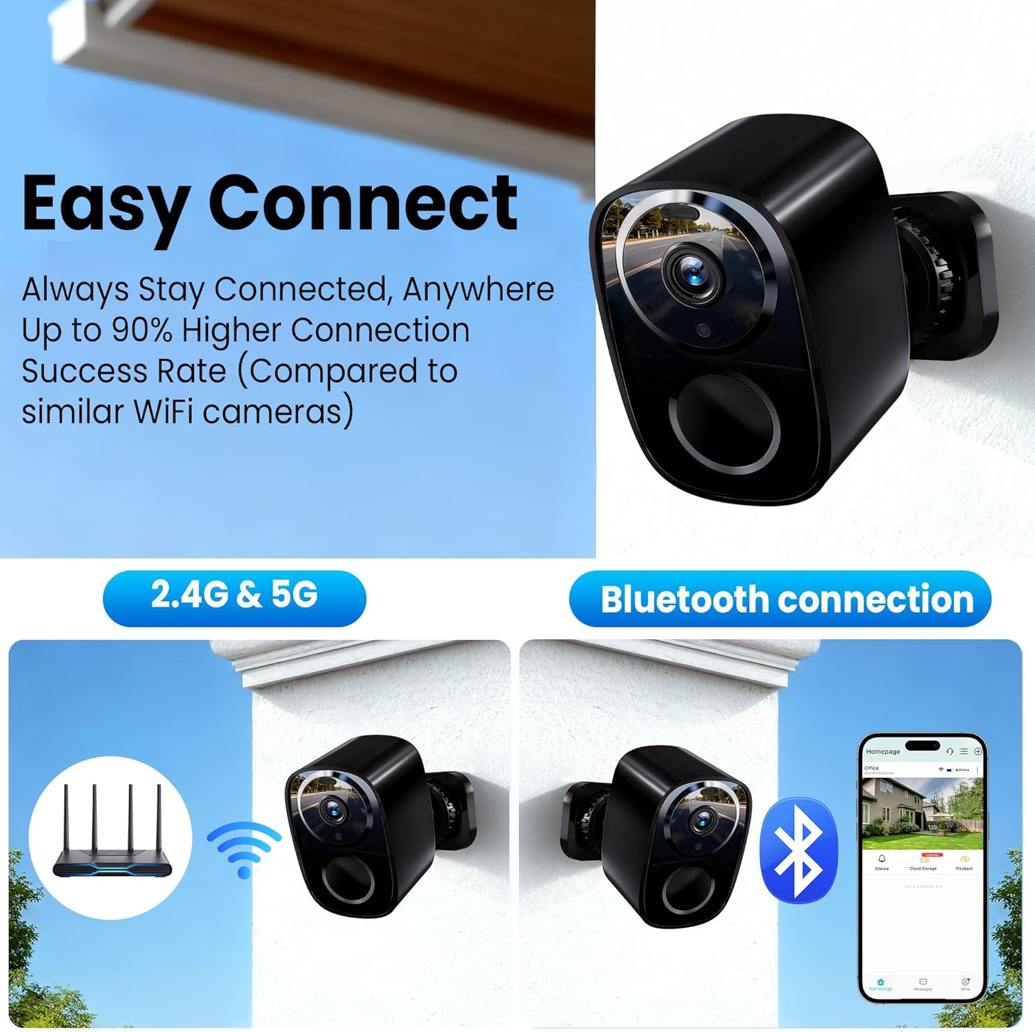 Thumbnail 4 de 2026 Upgraded 2K Wireless Outdoor Security Cameras (2-Pack) with Color Night Vision, Battery Power, and Free Cloud/Local Storage