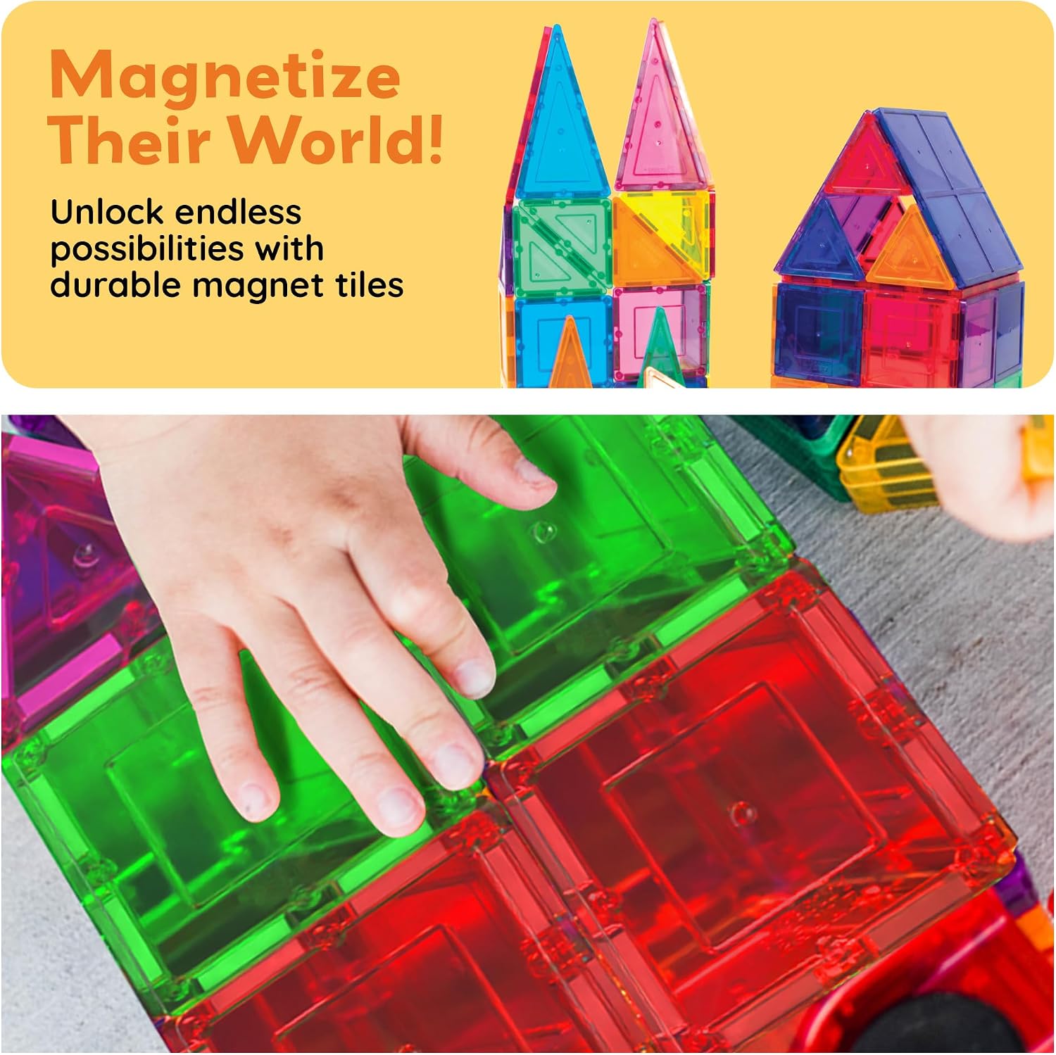 Thumbnail 6 de PicassoTiles 100 Piece Set of clear magnetic building tiles (100pcs)