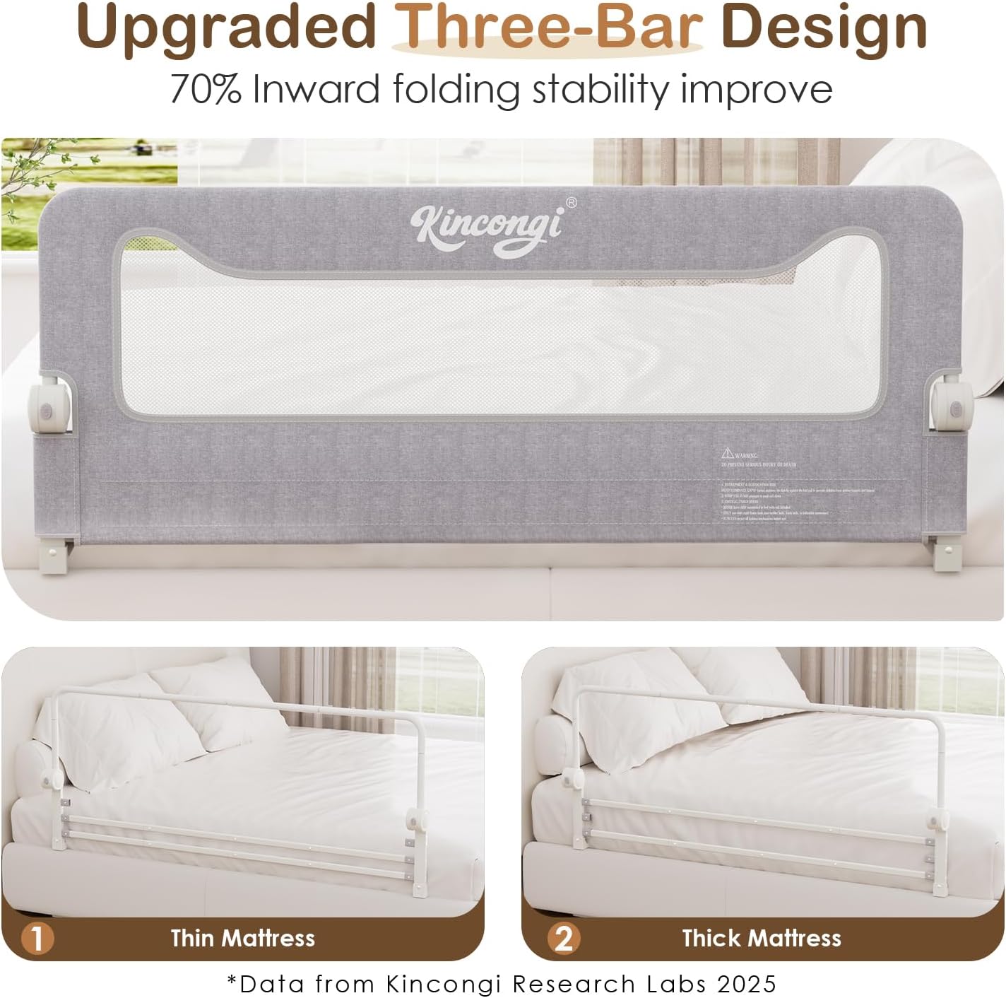 Detalle de Kincongi Toddler Bed Rail, 59-Inch