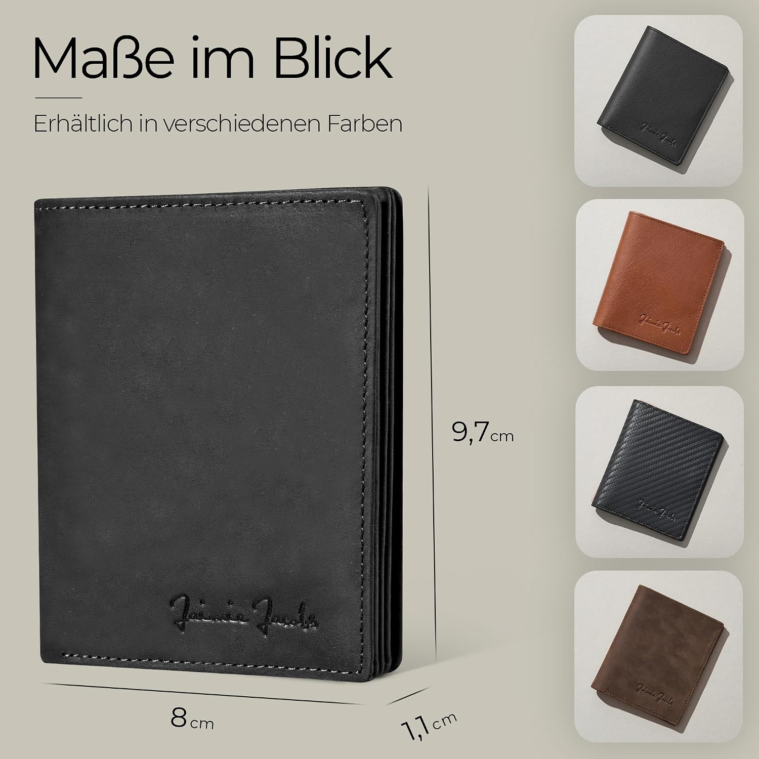 Thumbnail 5 de JAIMIE JACOBS Slimstar Geldbörse im Hochformat – ultra-dünne Slim Wallet aus Büffelleder mit großem Münzfach