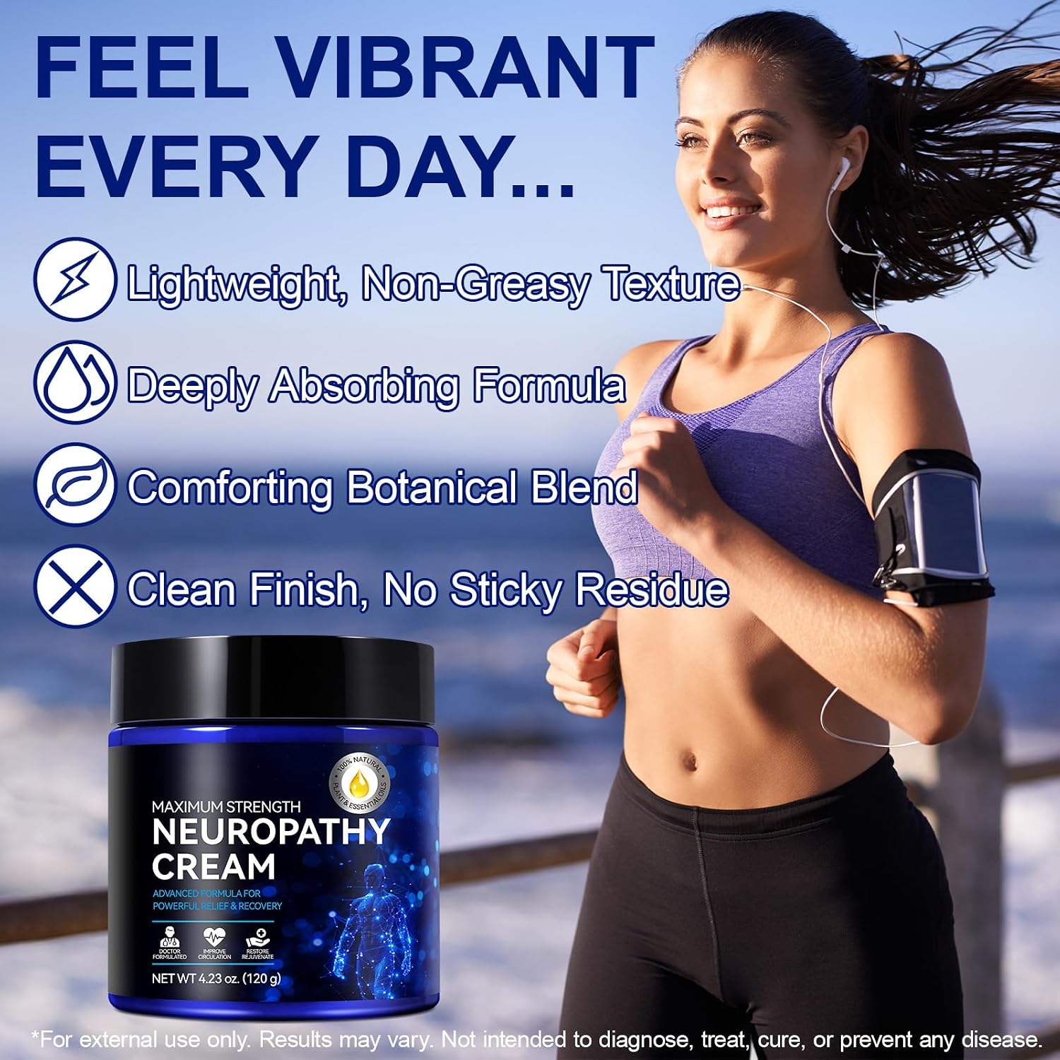Detalle 2 de Neuropathy Cream for Feet, Legs & Hands – Lightweight, Plant-Based Formula