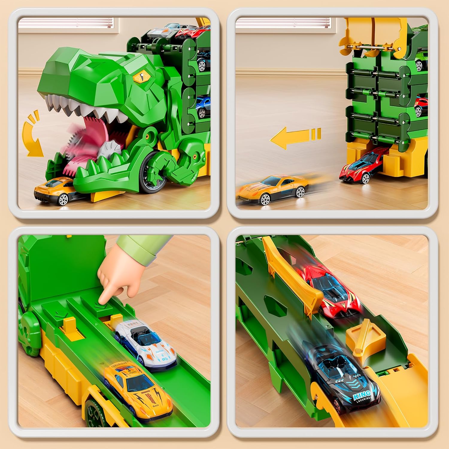 Detalle 2 de Ci Vetch YM8811-3-a Dinosaur Transport Truck with 59-Inch Dual Race Track