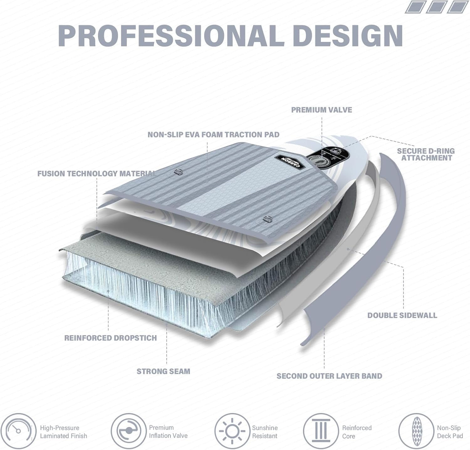 Detalle de TIGERXBANG Tavola SUP Gonfiabile con sedile fino a 200kg: paddle board 353 x 89 cm