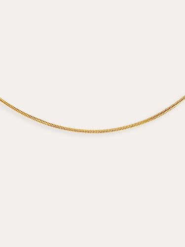 Detalle de SINGULARU Collar Tail: Collar de acero inoxidable con baño de Oro 18K, 35 cm + 5 cm de alargador