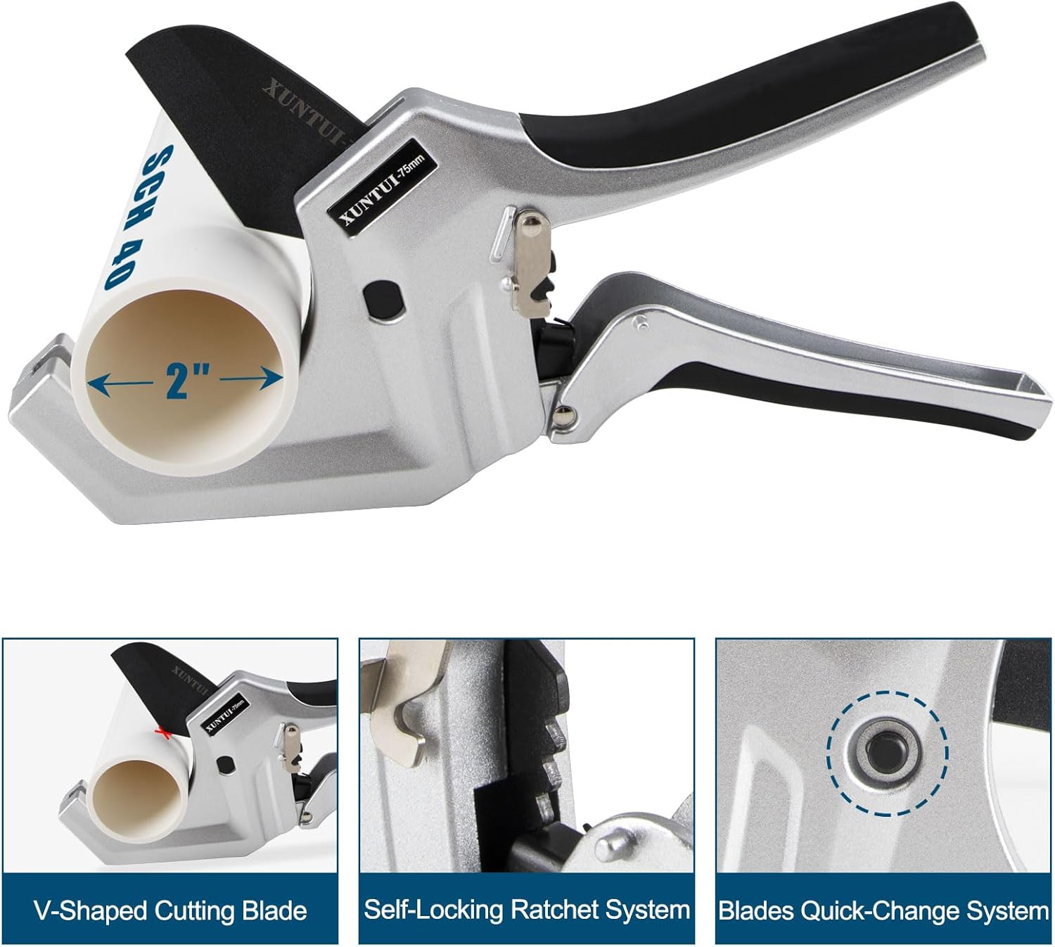 Detalle de Professional PVC Pipe Cutter 2.5 inch (75mm) 📏