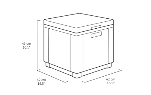 Thumbnail 1 de Keter Ice Cube: mesa nevera para exterior en resina con acabado ratán (Grafito) 42 x 42 x 41 cm