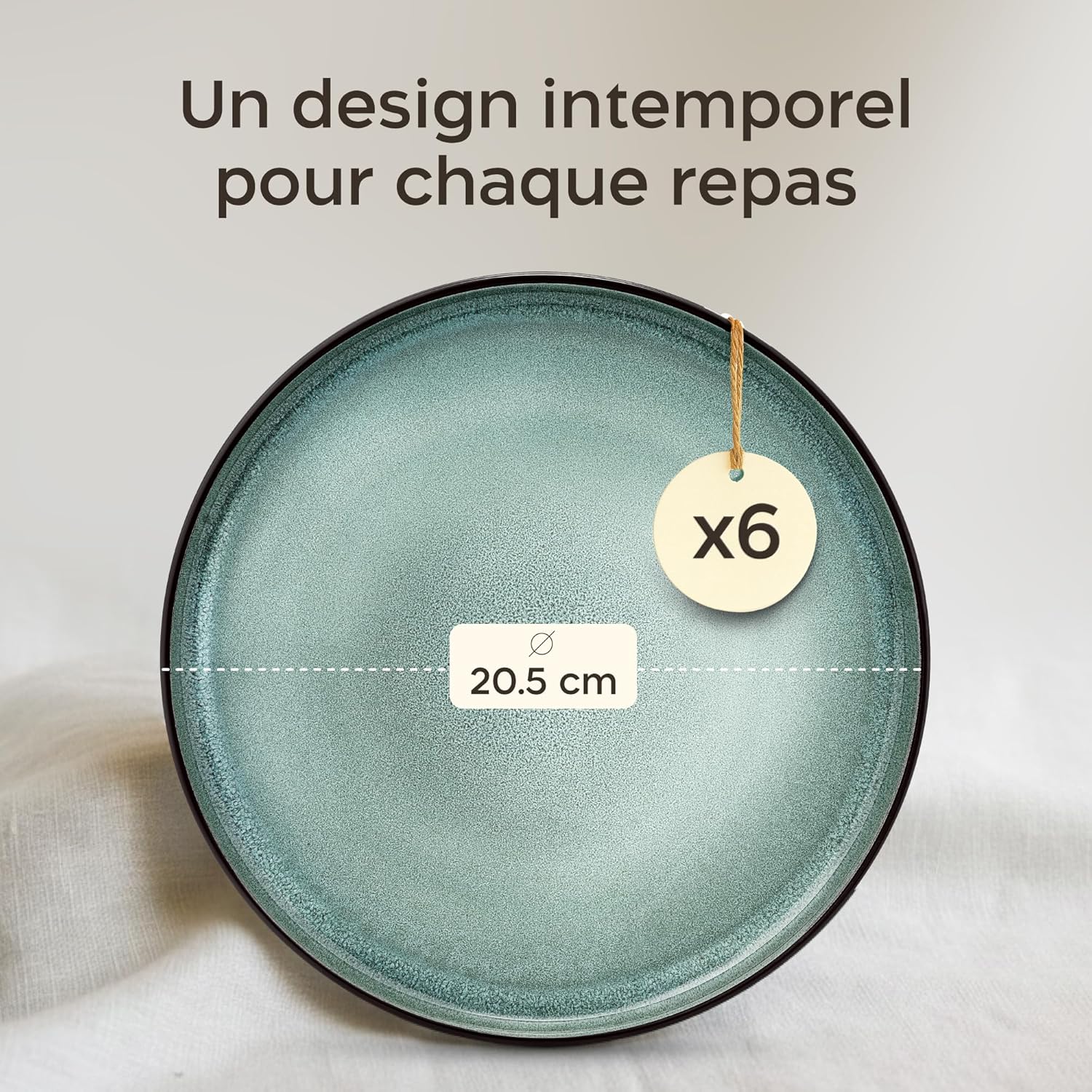 Detalle 2 de Twinzee 6 Assiette Dessert Sage ⚙