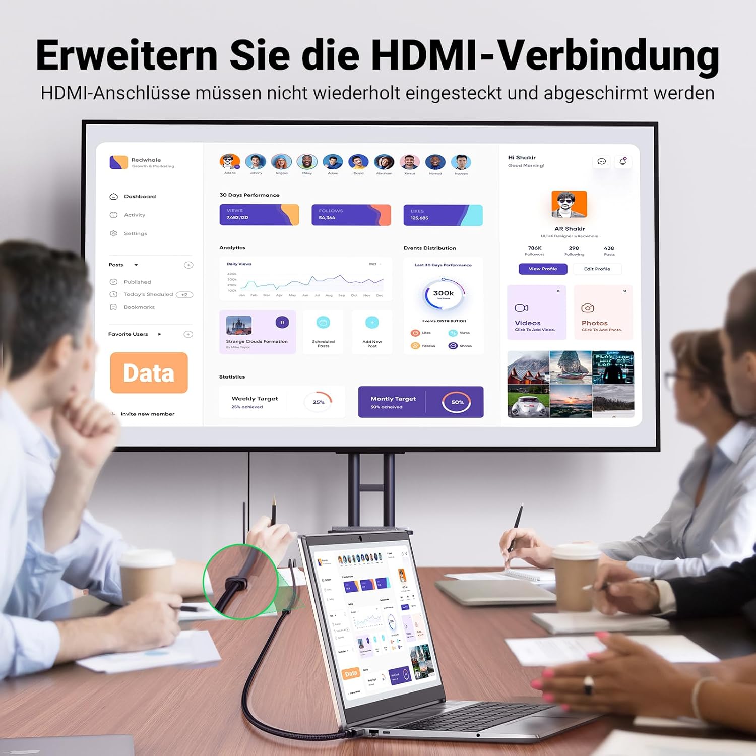 Detalle 2 de UGREEN HDMI 2.1 Verlängerungskabel 0,5 m