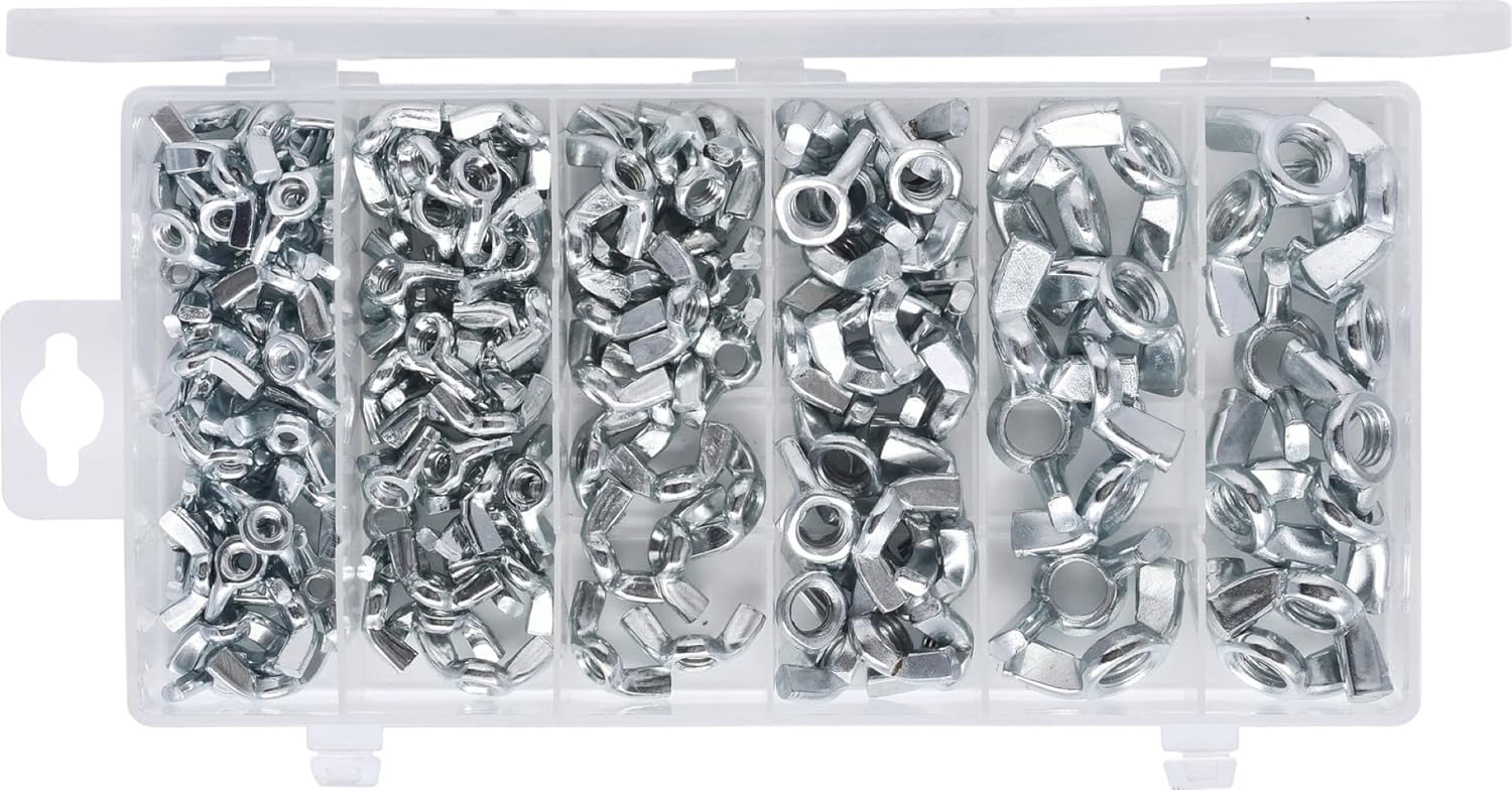 Detalle de KS TOOLS 970.0470 – Assortiment d’écrous papillon, 150 pièces