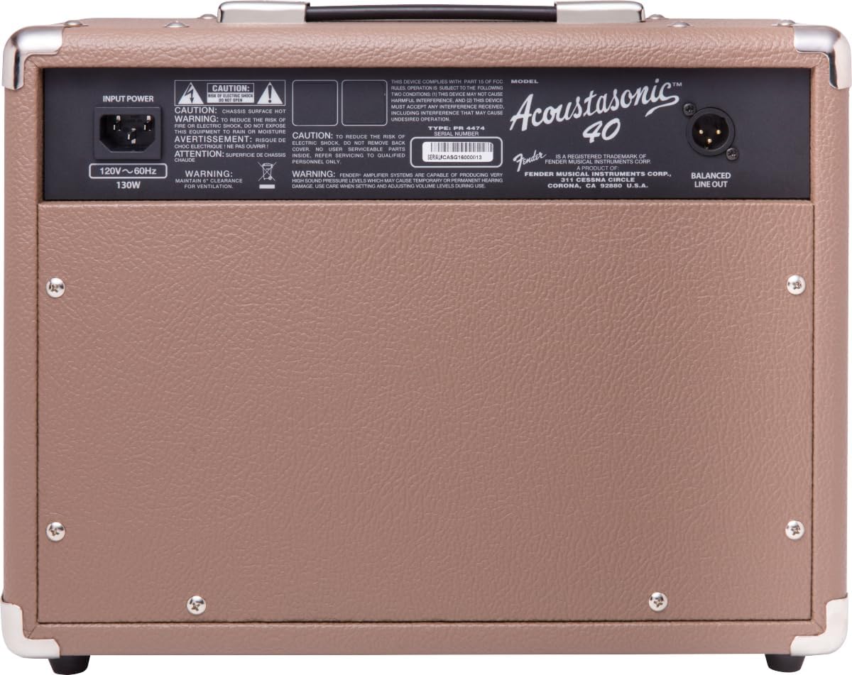 Thumbnail 5 de Fender Acoustasonic 40 (230 V UK) – ampli combo 40 W avec réverbération et entrées pour guitare électro-acoustique & micro