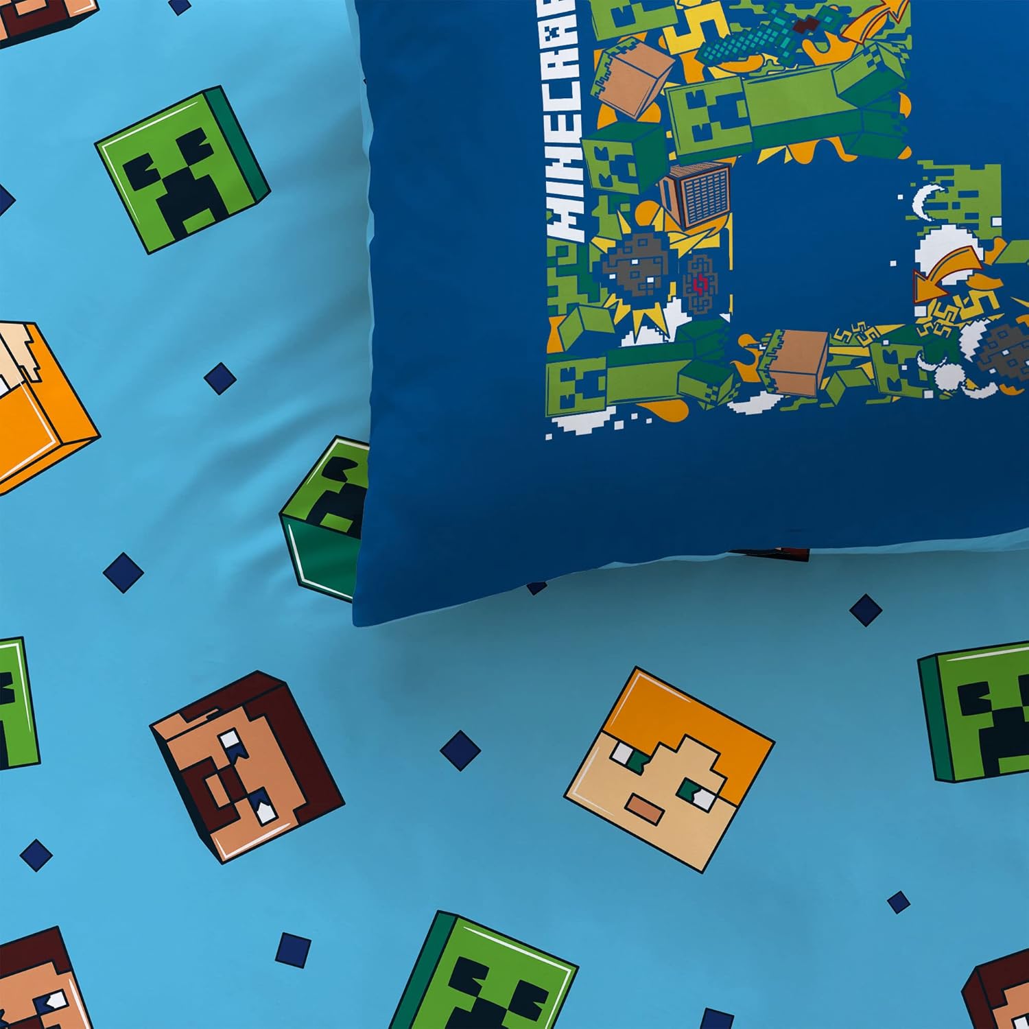Detalle de Minecraft Update Parure de lit Enfant 1 Personne – 100% coton, imprimé réversible