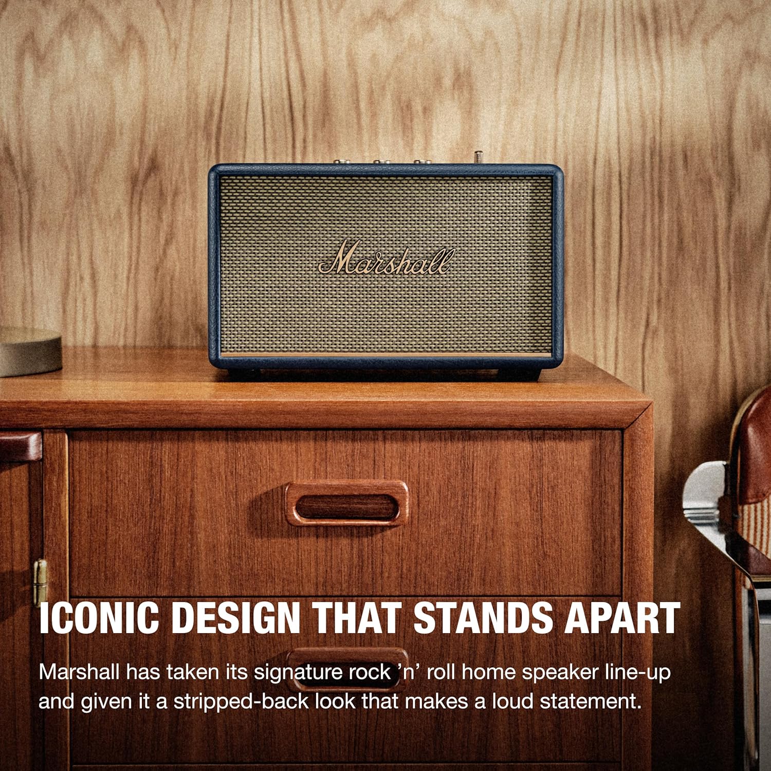 Detalle de Marshall Acton III Bluetooth Home Speaker (Midnight Blue) with 3.5 mm Aux