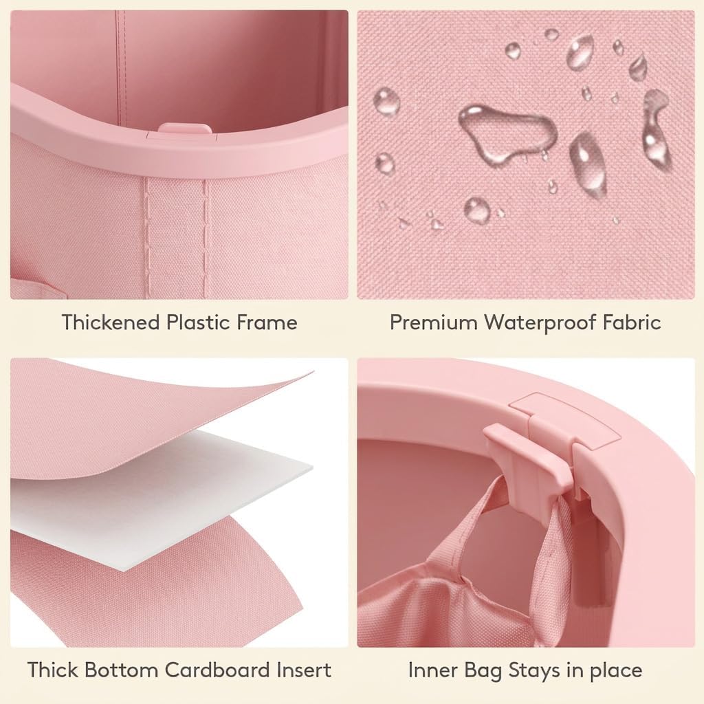 Detalle 2 de Lifewit 24599 85L Laundry Basket with Wheels and Lid, Pink