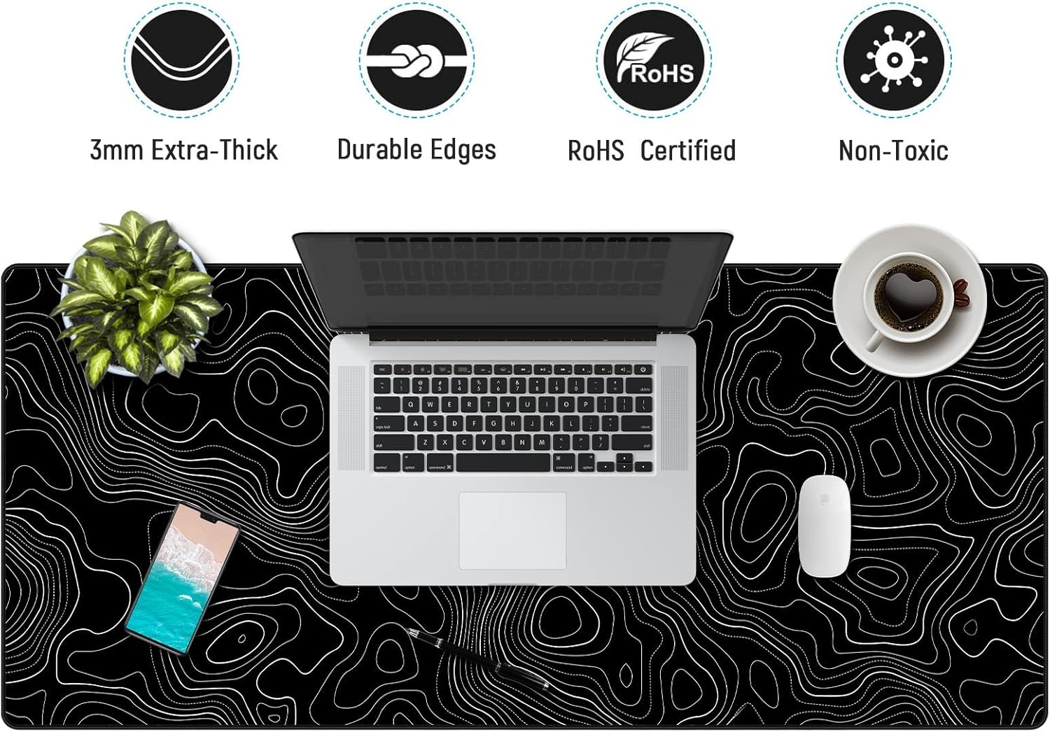 Detalle de JIALONG Gaming Mouse Pad – Large Desk Pad with Anti-Slip Base and Custom Design
