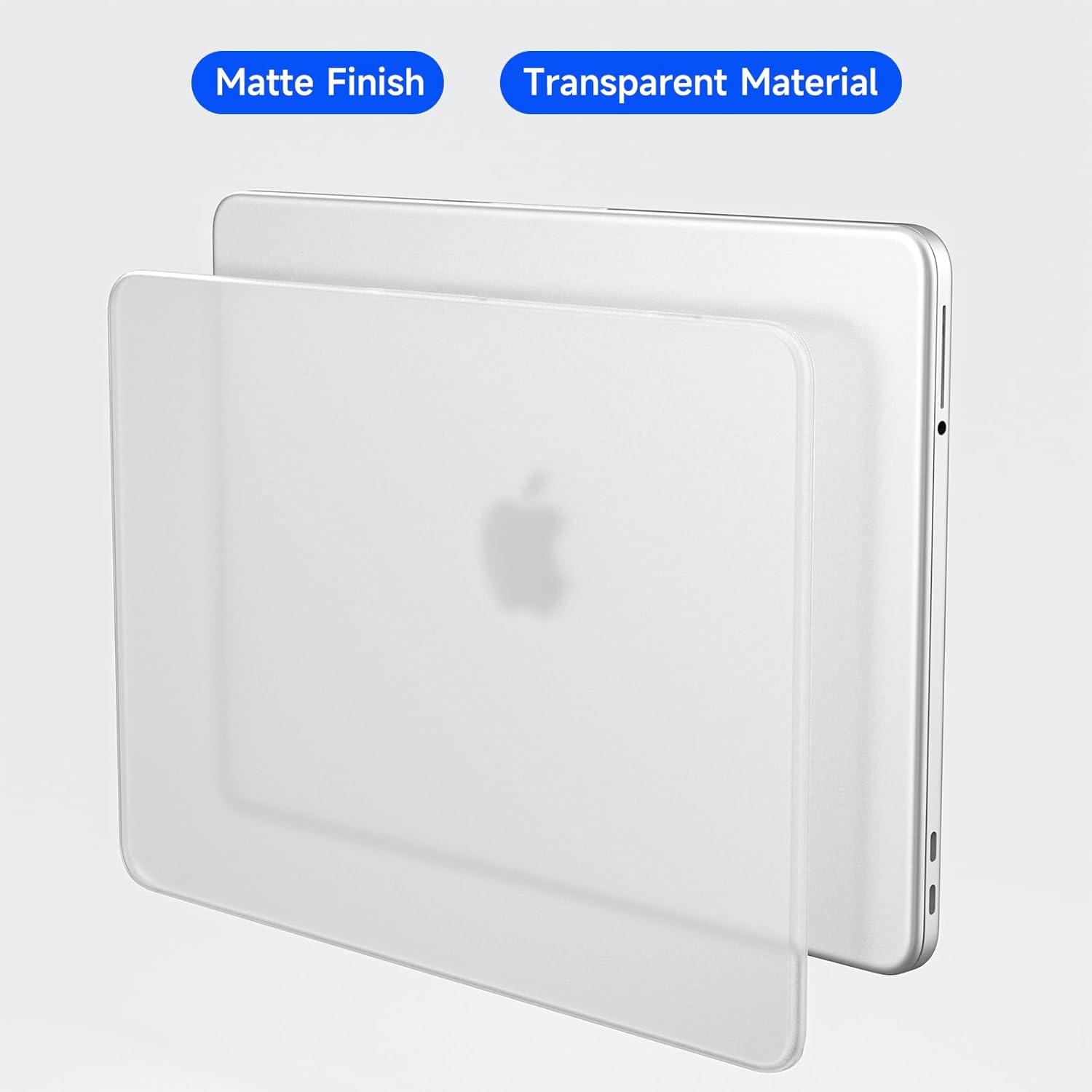 Detalle de eleger Matte Crystal Case for MacBook Neo 13 inch (A3404 A18 Pro) in Silver Transparent – ultra-thin hard cover