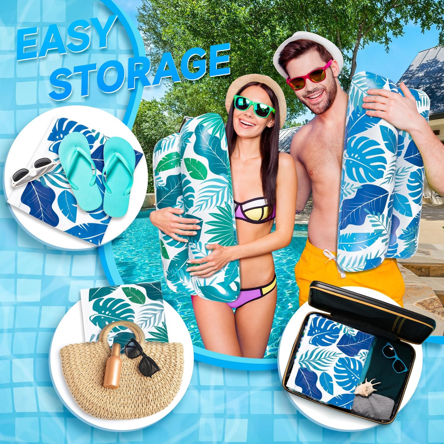 Thumbnail 4 de Alintor Pool inflatable hammock, 2 pack XL