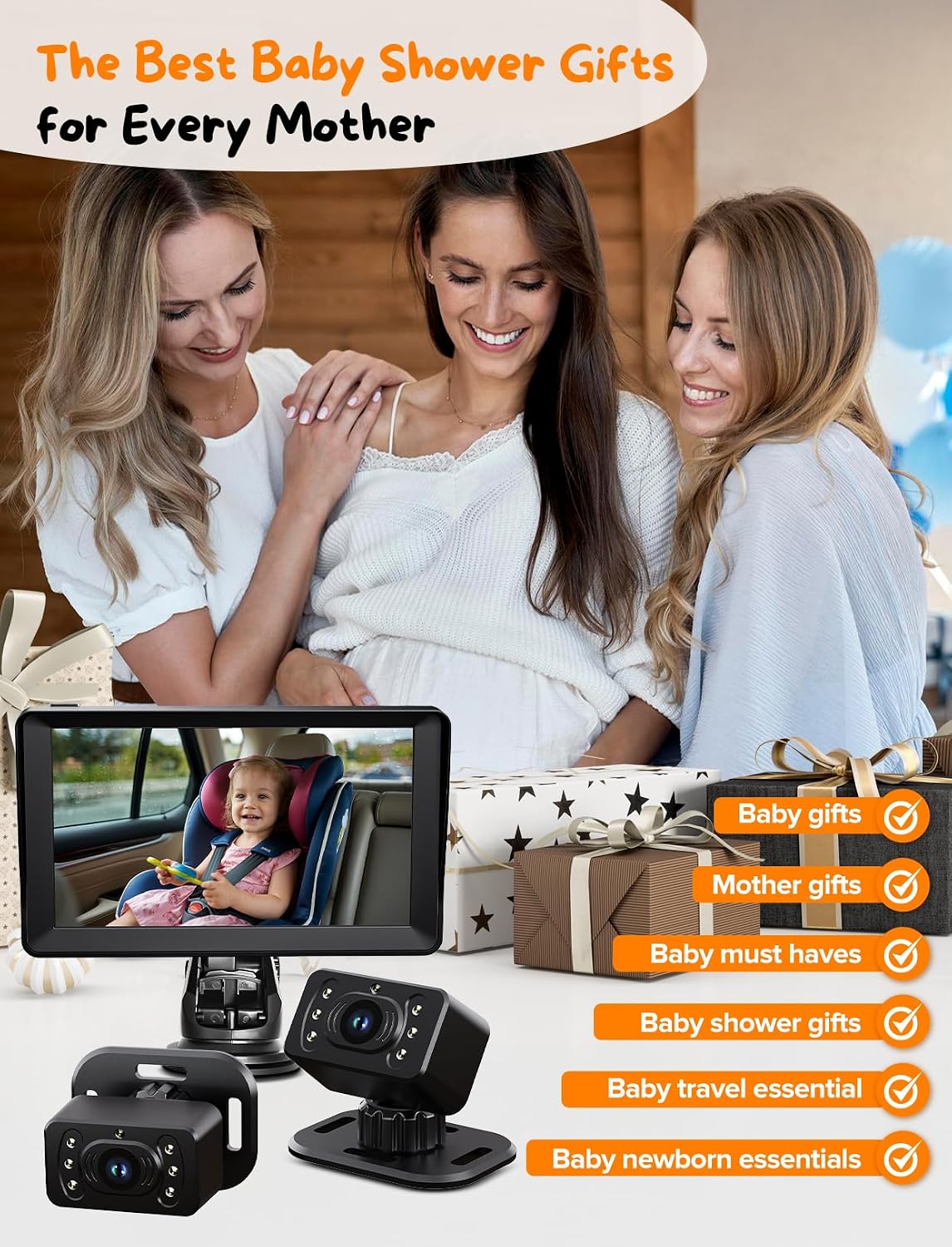 Thumbnail 6 de Kidsneed KN70V2 7-Inch Split-Screen Baby Car Camera with Dual Cameras