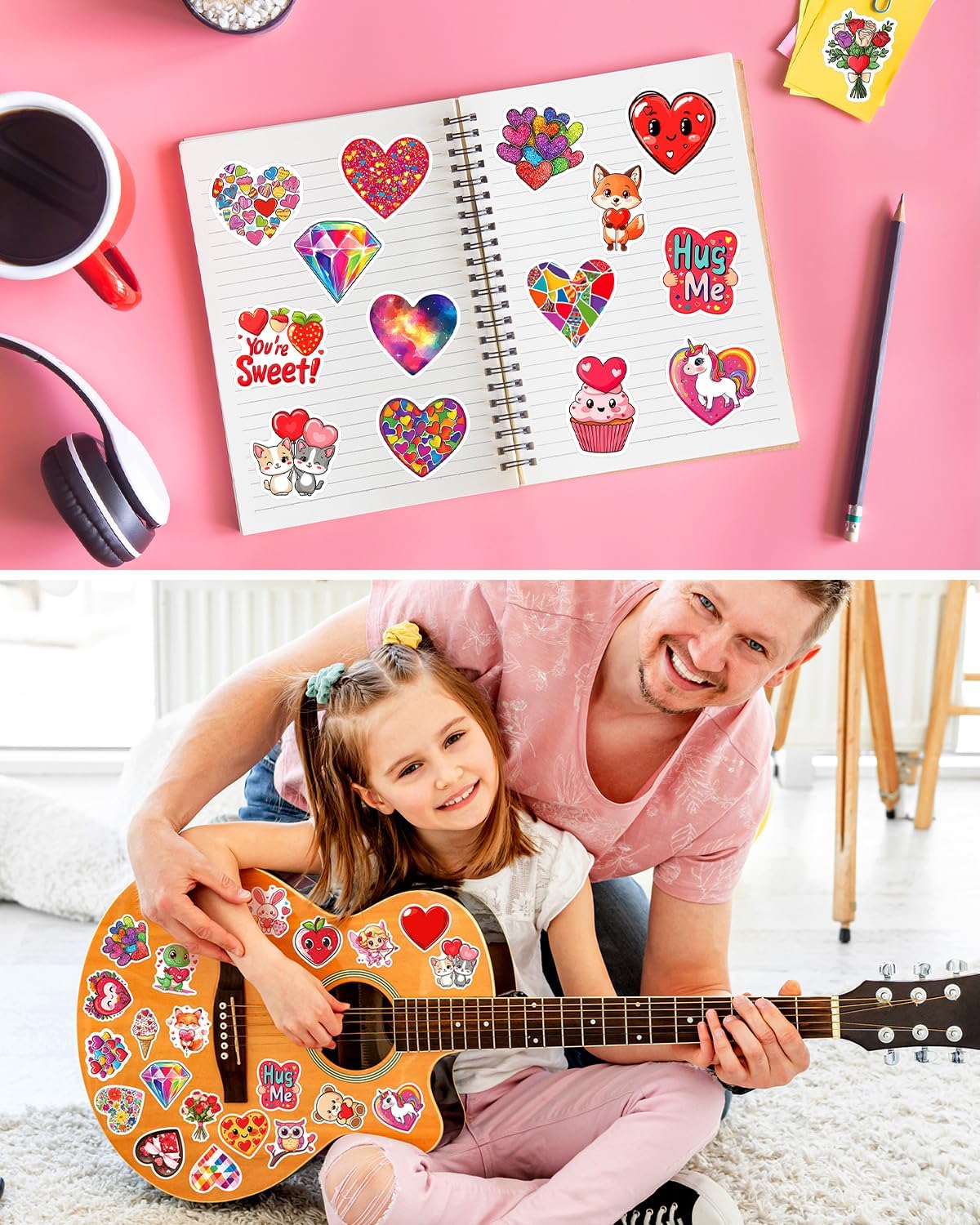 Thumbnail 4 de 100Pcs Valentines Stickers Pack 🎉