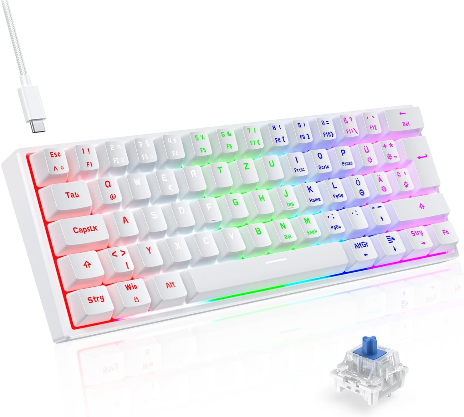 Detalle de TECURS Gaming Tastatur 61 Tasten ⌨