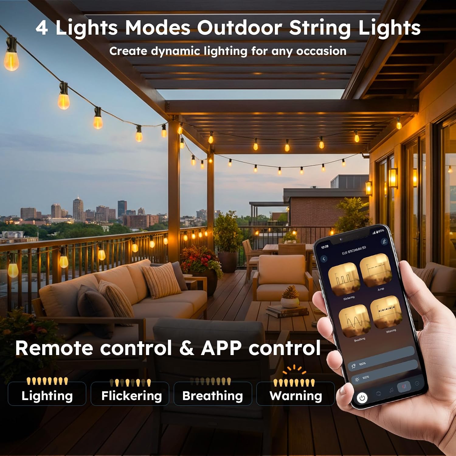 Detalle 2 de Outdoor String Lights, 200 ft