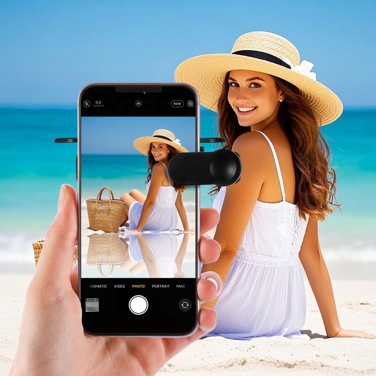 Detalle 2 de Hemobllo Verstellbarer Smartphone-Kamera-Spiegelclip mit Tragetasche & Reinigungstuch – Präzise Winkeleinstellung für kreative Spiegelreflexionen