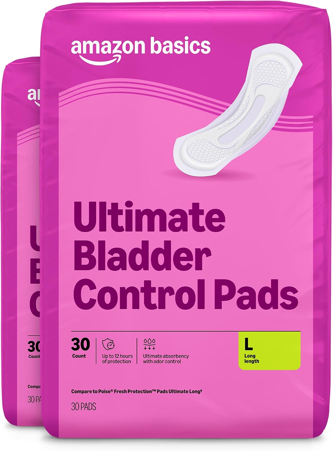 Detalle de Amazon Basics Incontinence Pads Long 60 Count