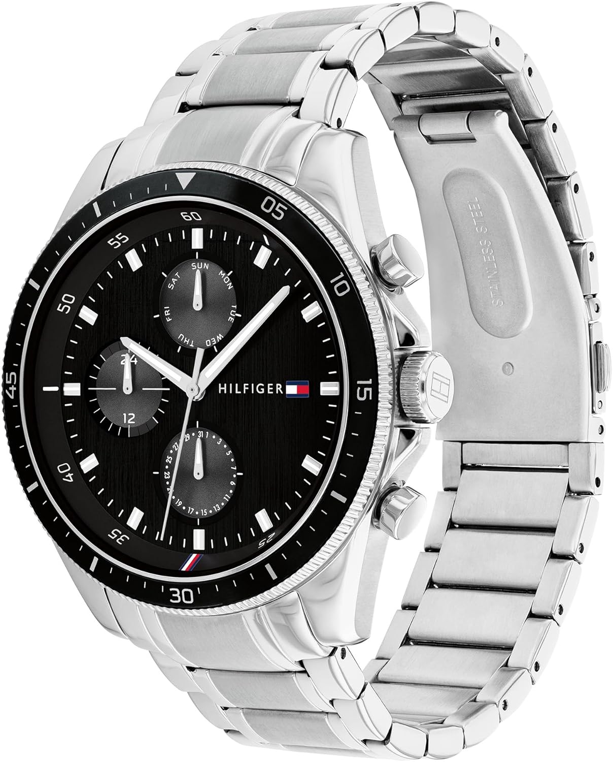 Thumbnail 1 de Tommy Hilfiger Multi Zifferblatt Quarz Uhr – Herren, Edelstahl- und Lederarmband, 44 mm