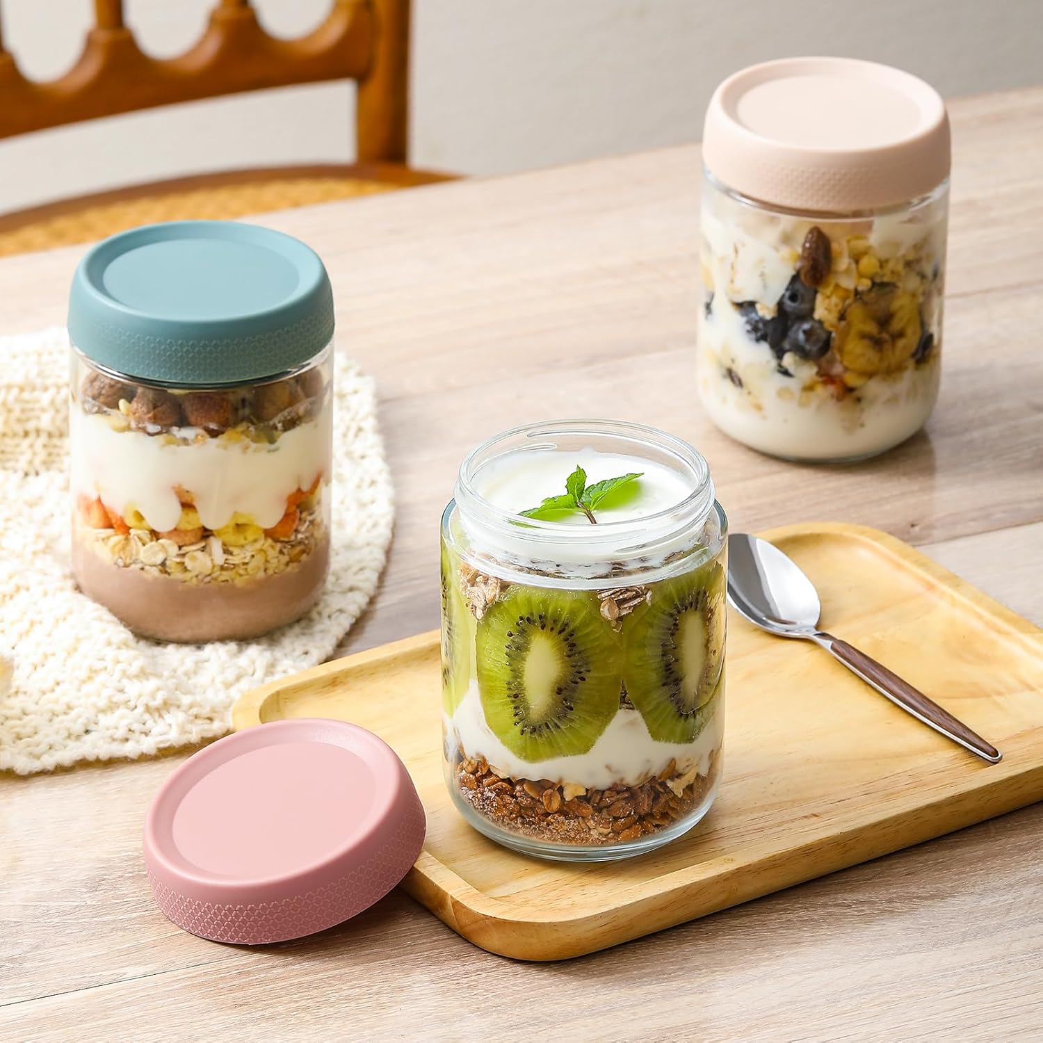 Thumbnail 5 de NETANY 16 oz Overnight Oats Jars 🥣