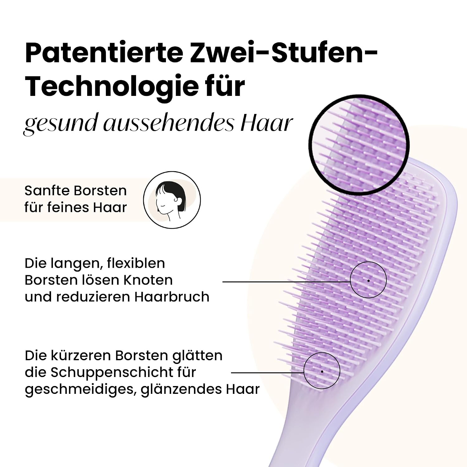 Detalle de Tangle Teezer Ultimate Detangler: Sanfter Entwirrer für coloriertes, feines & dünnes Haar
