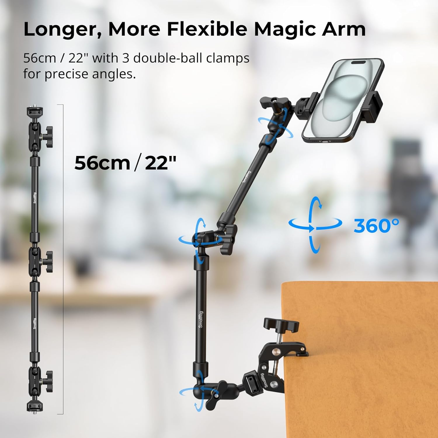 Thumbnail 2 de SMALLRIG Braccio Magico 22" (56 cm) con kit morsetto a granchio 4766