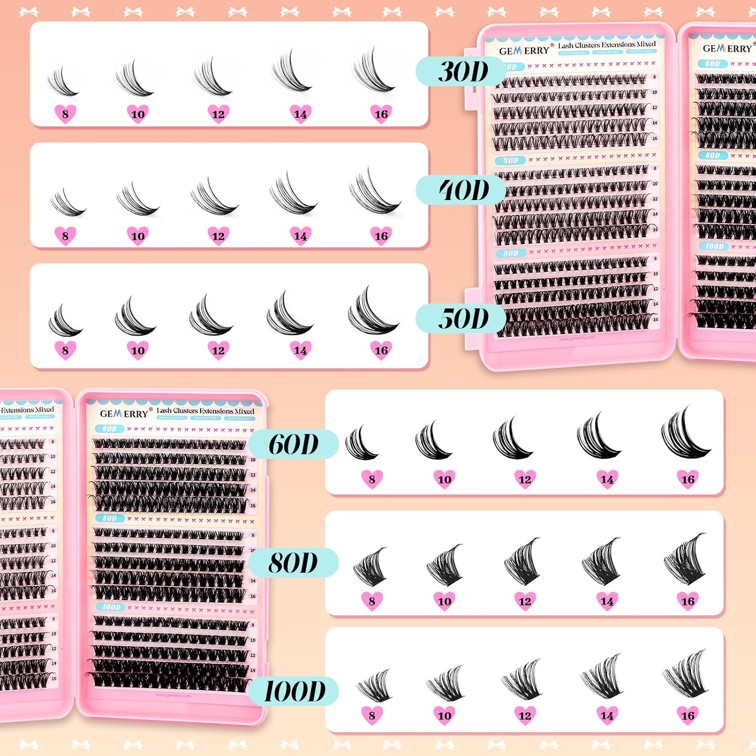 Thumbnail 4 de GEMERRY Lash Clusters, 565-Piece Set