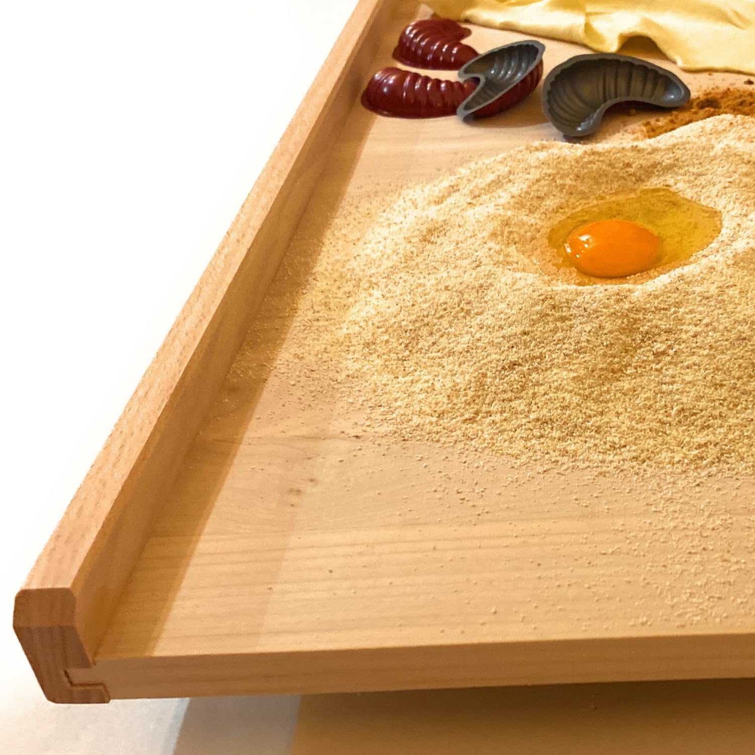 CULIMI Holzbackbrett / Teig- und Nudelbrett 70 x 50 cm mit Anschlagkante