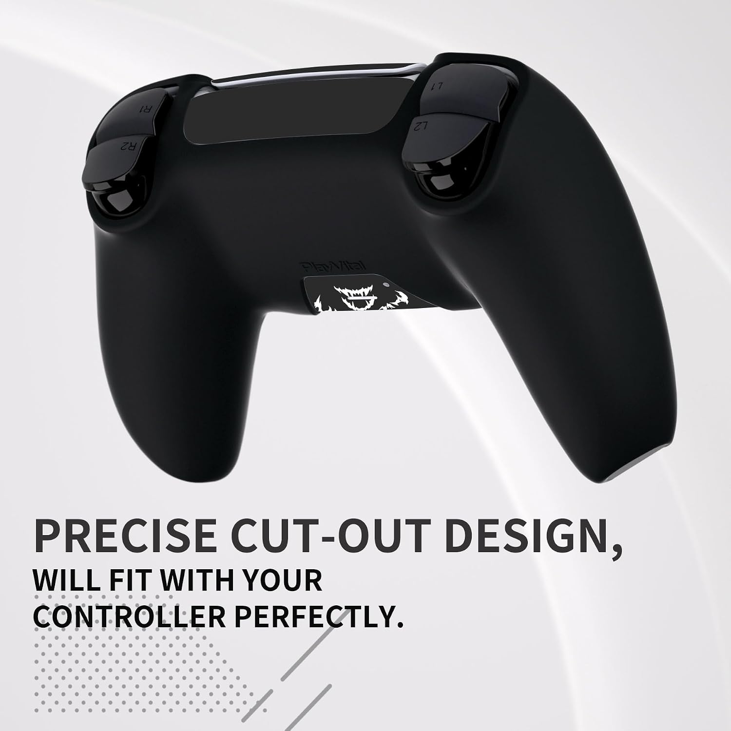 Detalle 2 de PlayVital Design for PS5 Controller Skin Cover with Charging Station (Pure Series, Carving Fire Skull)