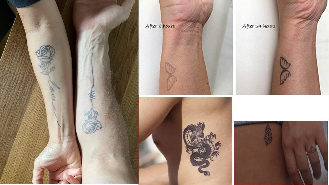 Doppel-Pack Pfeile Mond Semi-permanentes Tattoo 18x11 cm
