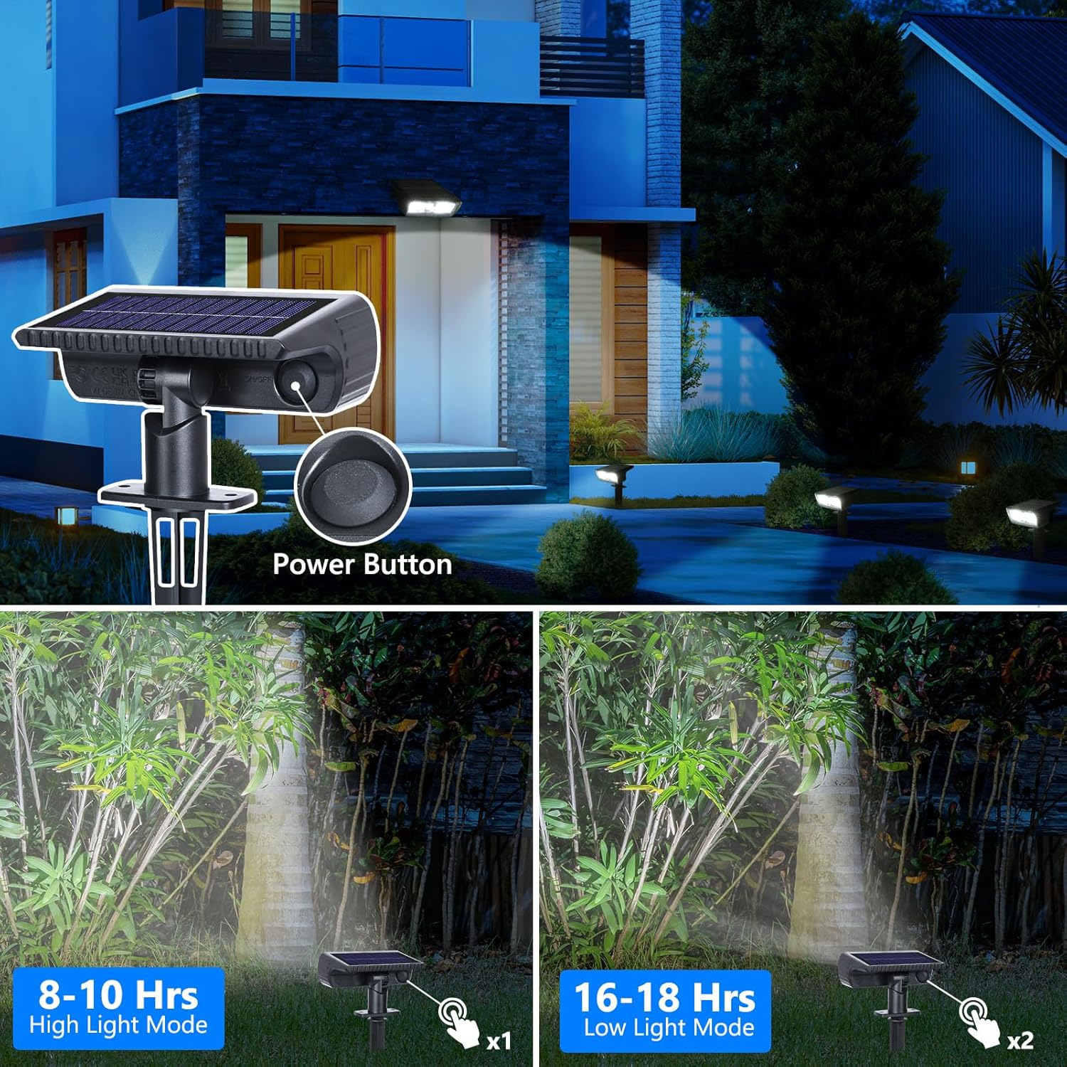 Thumbnail 1 de Moxled Solarlampen für Außen Garten (4er-Set) – 6500K kaltweiß, IP65, 2 Helligkeitsmodi