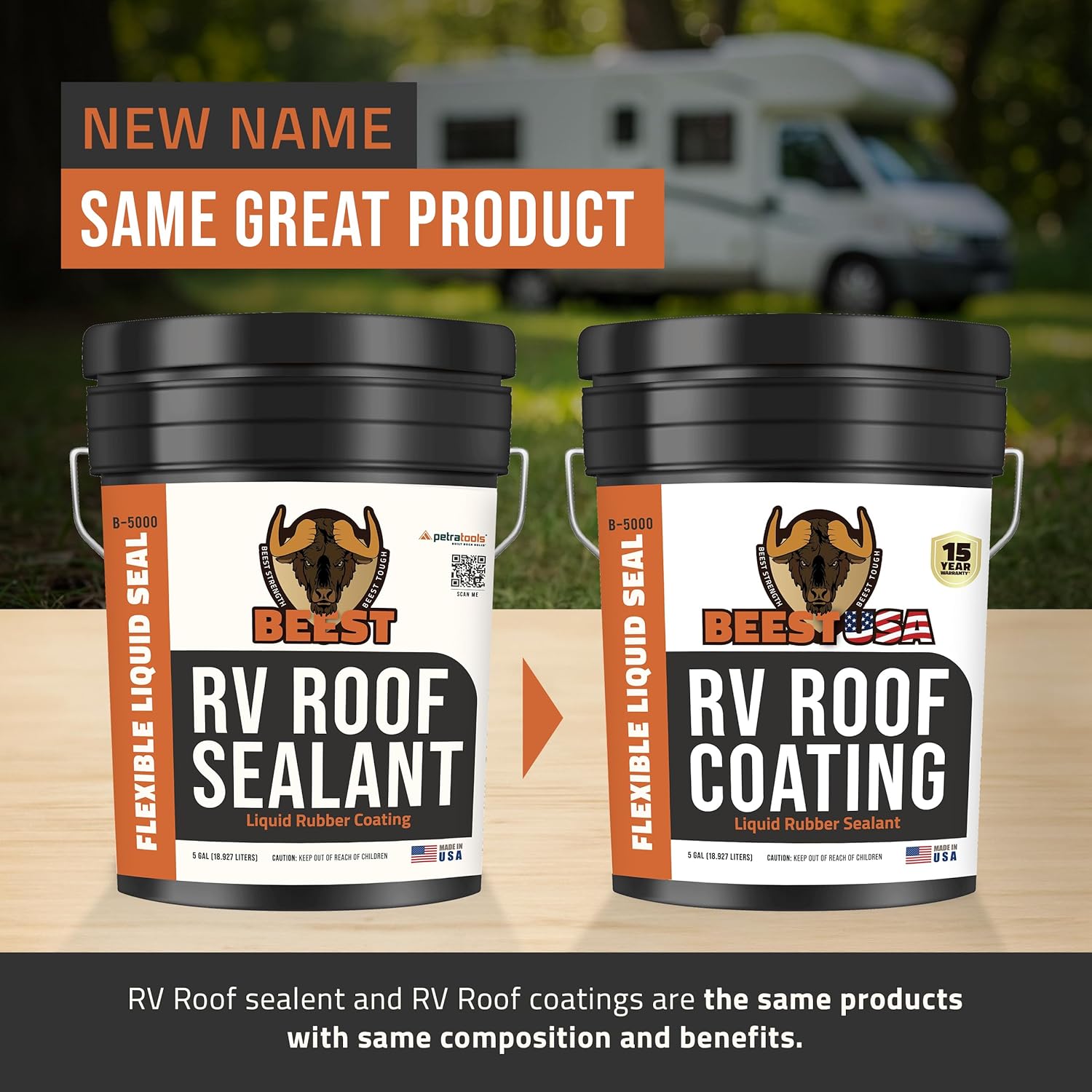 Thumbnail 1 de BEEST RV Roof Coating White (5 Gallon) — Solar Reflective & Waterproof Elastomeric Sealant