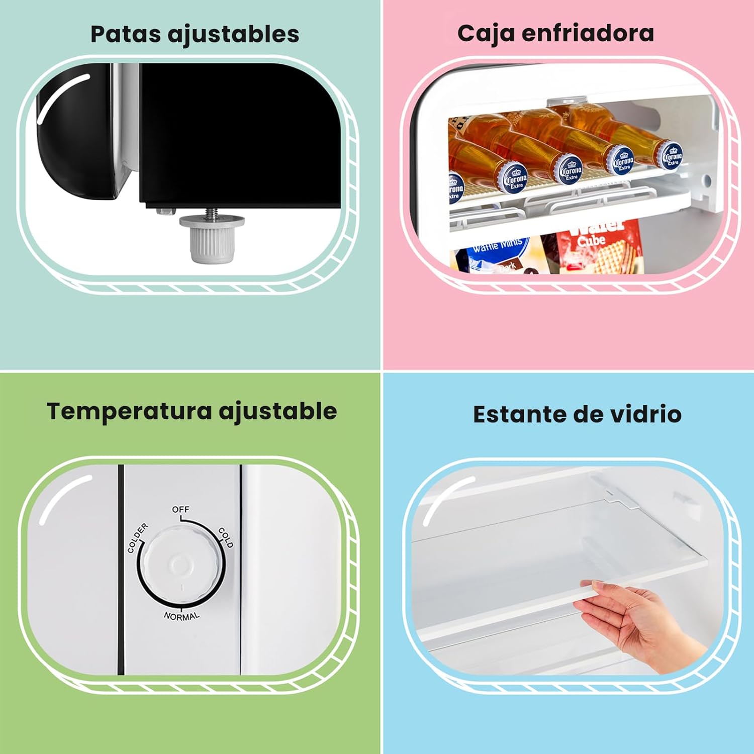 Detalle 2 de Comfee RCD93BL2EURT 93L refrigerador retro