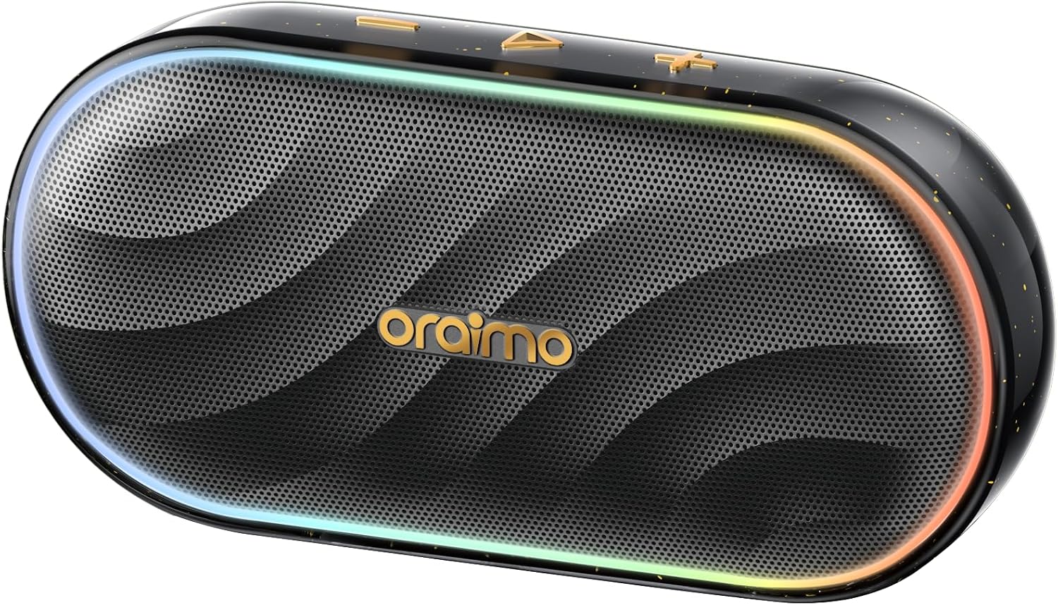 Detalle de Oraimo SpaceBox Bluetooth Speaker — Waterproof Portable with LED Lights, 30-Hour Playtime, USB‑C Rechargeable
