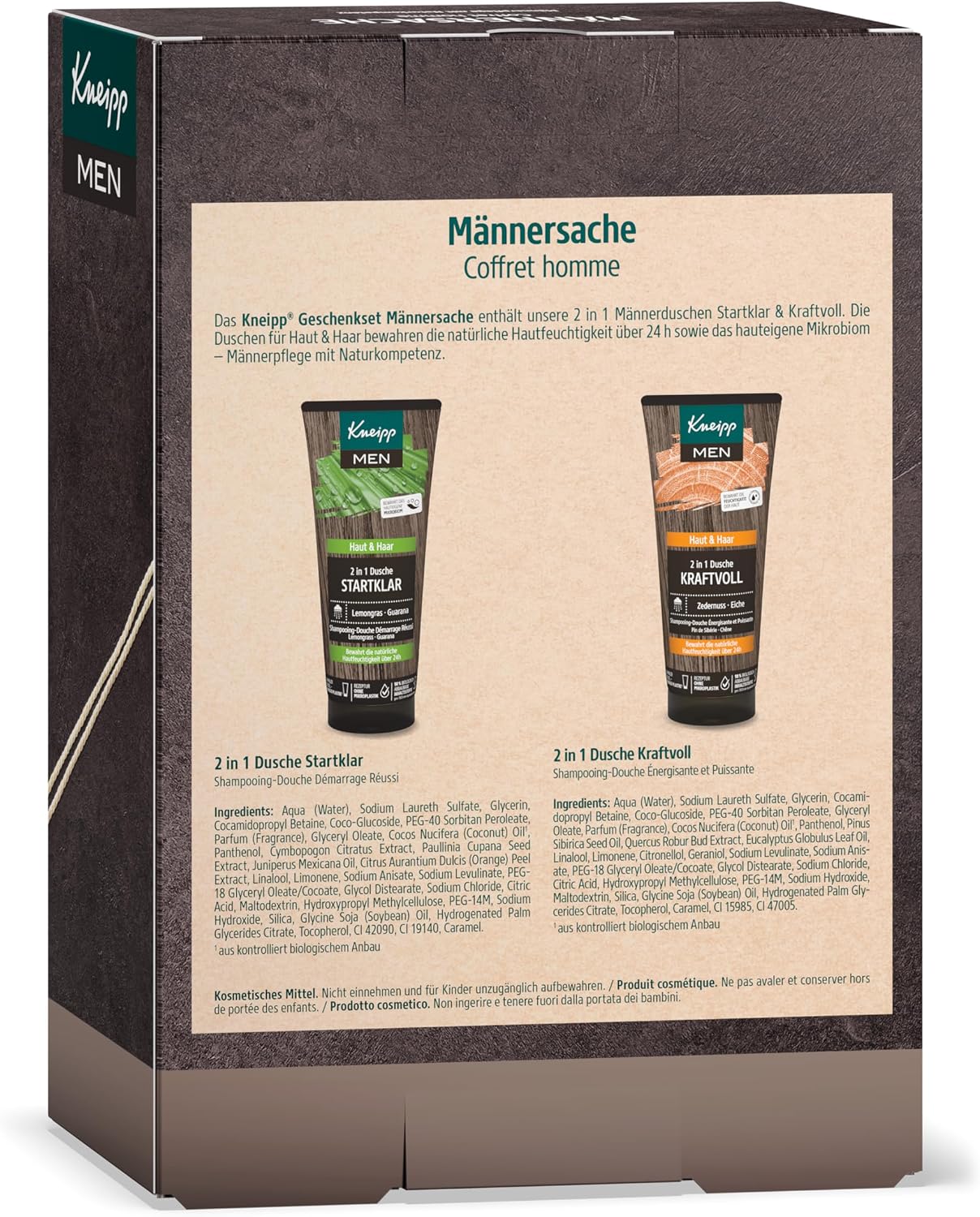 Detalle 2 de Kneipp Set Regalo Männersache – 2 in 1 Doccia Uomo (2 x 200 ml) | Startklar & Kraftvoll