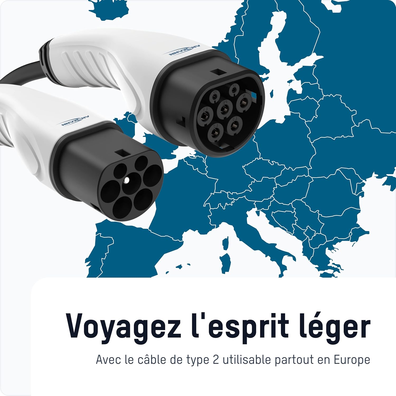 Thumbnail 4 de ANSMANN Câble de charge Type 2 Mode 3 11 kW (7,5 m) pour véhicules électriques et hybrides rechargeables
