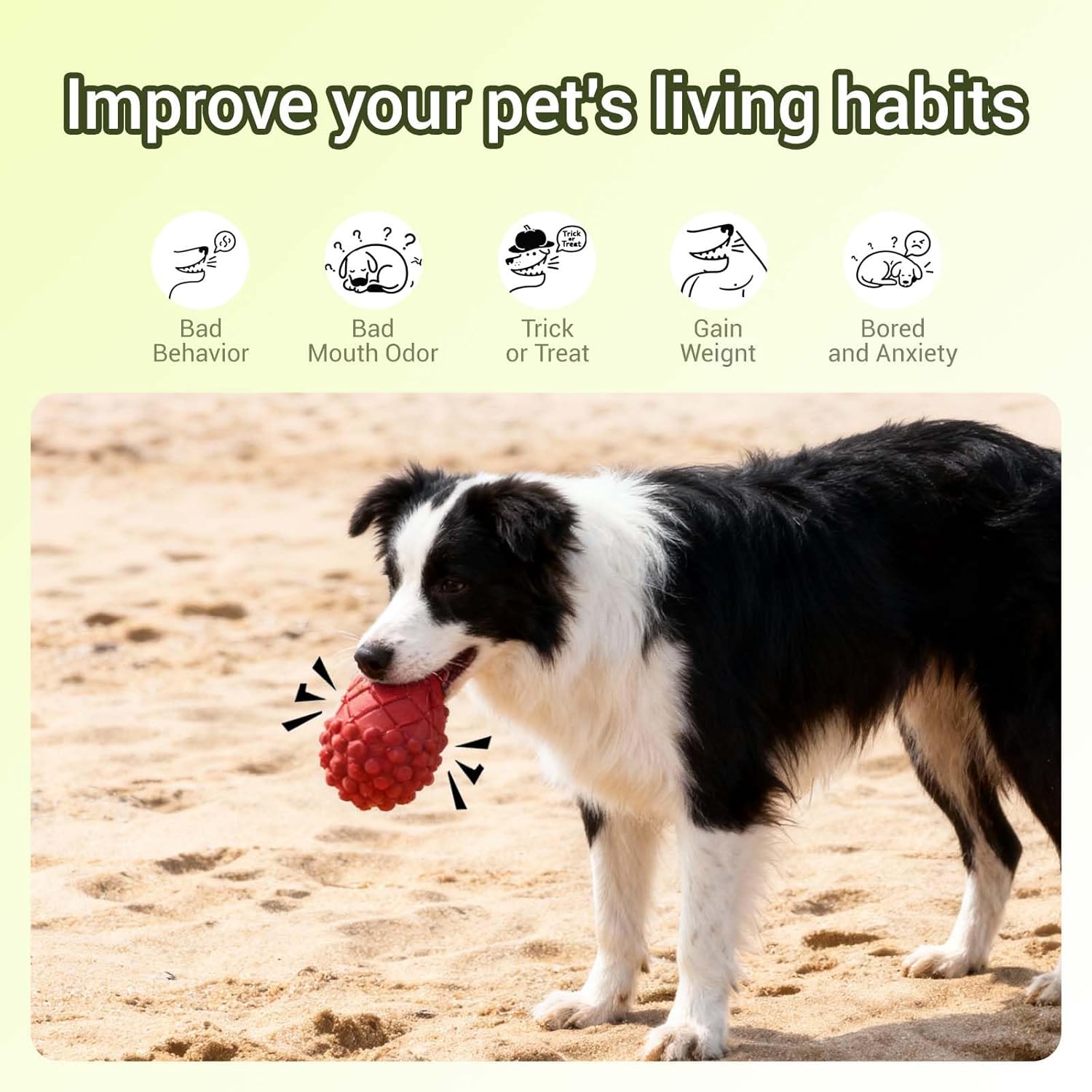 Thumbnail 6 de FSZMMJJ Indestructible Pinecone Squeaky Dog Chew Toy (Red) for Aggressive Chewers