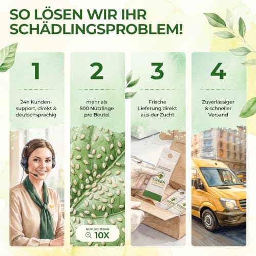 Detalle de GREEN GUARDIA Power Raubmilben gegen Thripse – 15x Tüten