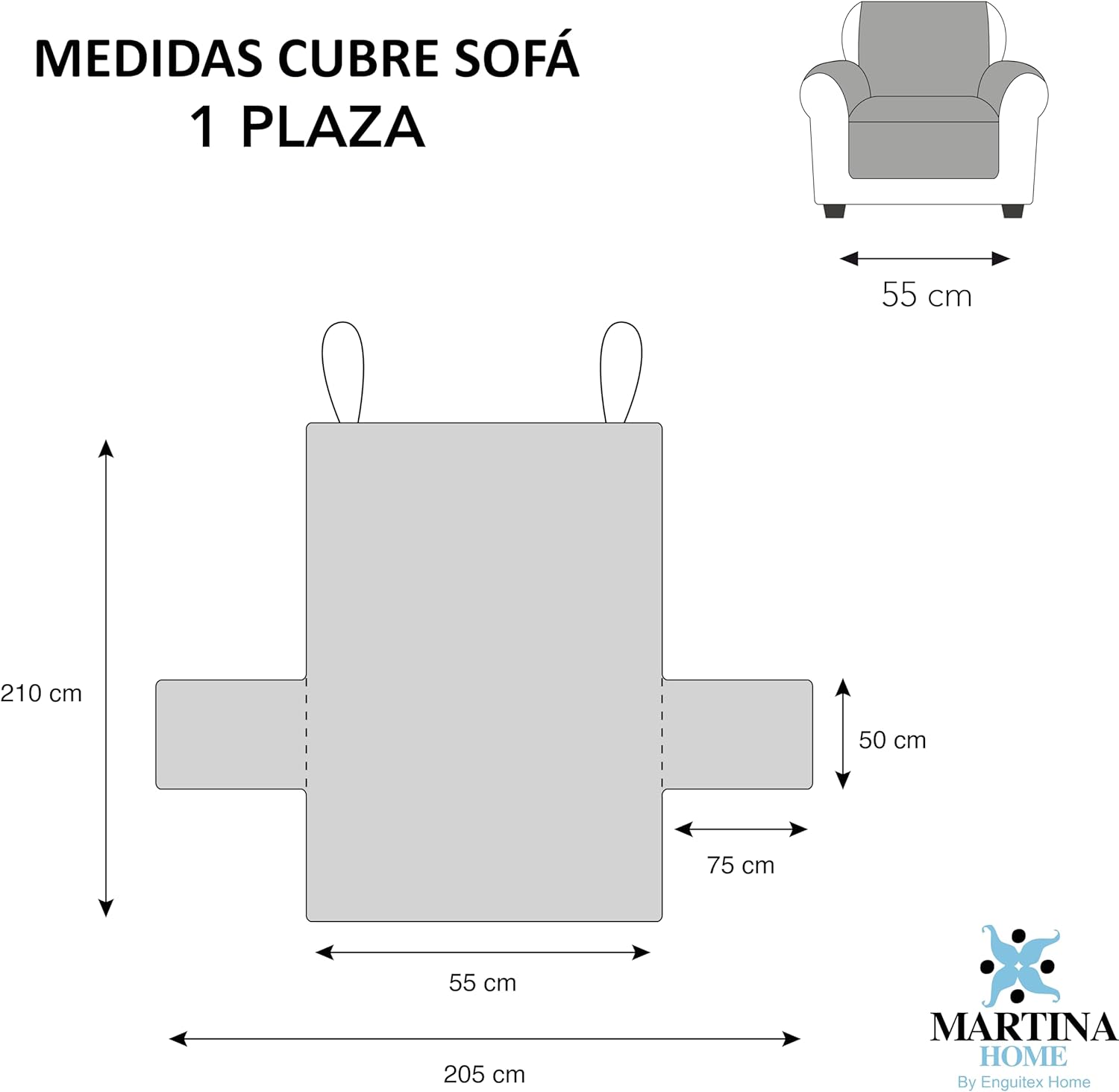 Thumbnail 2 de Martina Home Diamond copridivano 55 cm 🛋