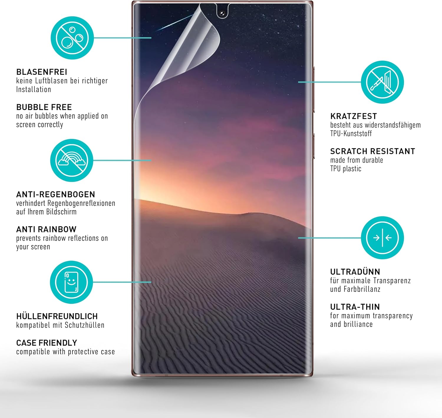 Detalle 1 de SmarTect 2P_2P_TPU_Samsung_Galaxy_S23_Ultra TPU Screen Protector, Clear Film