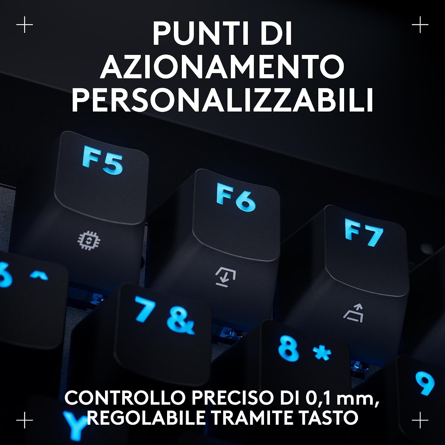 Detalle 2 de Logitech G PRO X TKL RAPID: tastiera gaming da torneo senza tastierino, interruttori analogici magnetici e trigger rapido