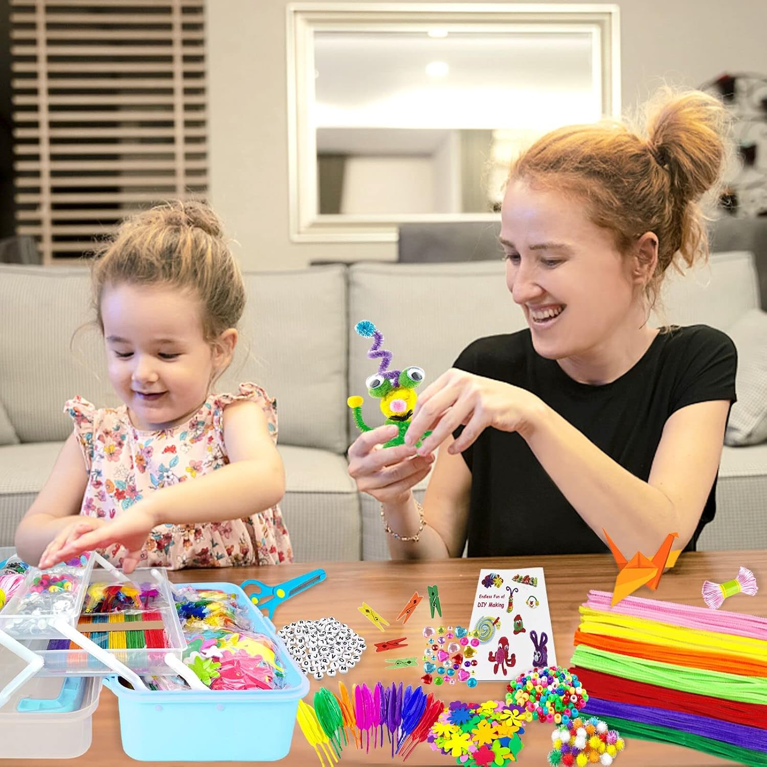 Thumbnail 6 de VLUINANI 3000Pcs Kids Craft Kit with 3-Tier Box for Ages 4–9