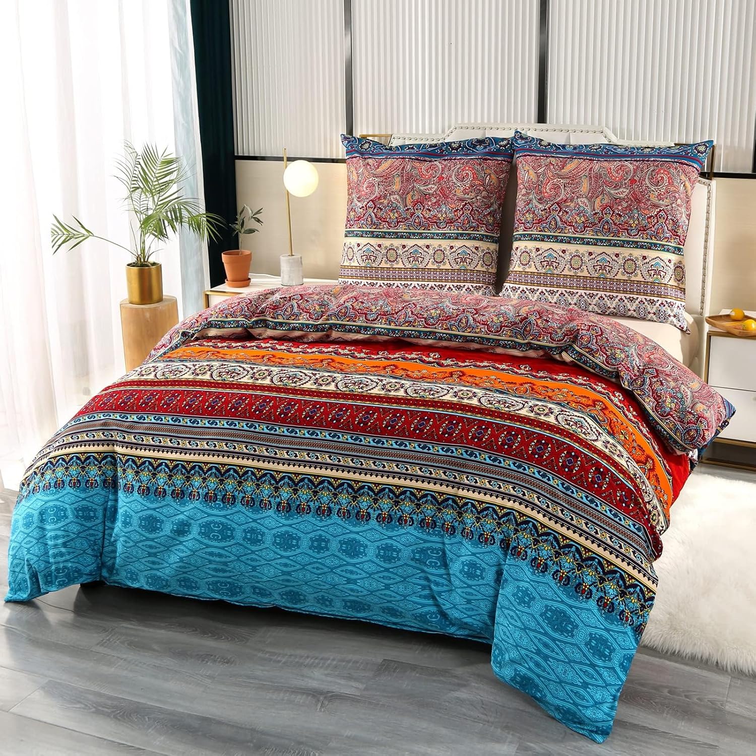 Thumbnail 4 de Qucover 100% Cotton Single Duvet Cover Set (135x200 cm) – 2-Piece, Brushed Cotton with Zip and Ties