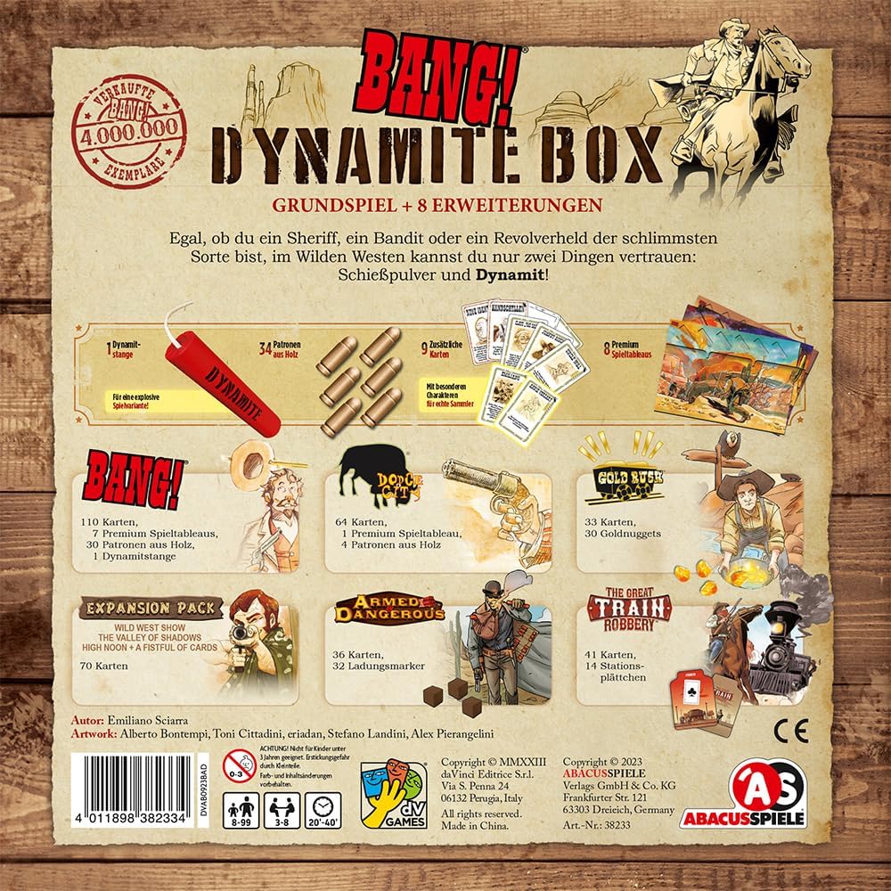 Detalle 2 de ABACUSSPIELE BANG! Dynamite – westernowa gra karciana dla 3–8 graczy